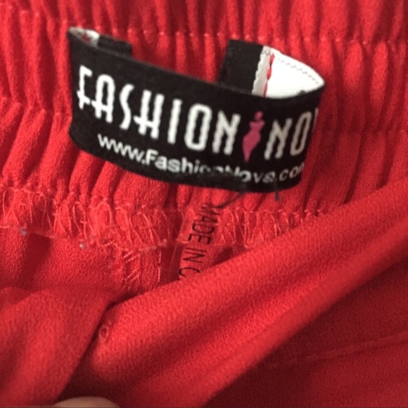 Fashion Nova Red Stripe Magnetic Snap Pants 📦 - Picture 3 of 7